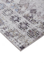 4' X 6' Gray Taupe And Blue Geometric Stain Resistant Area Rug
