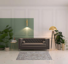 4' X 6' Gray Taupe And Yellow Abstract Stain Resistant Area Rug