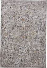 4' X 6' Gray Taupe And Yellow Abstract Stain Resistant Area Rug