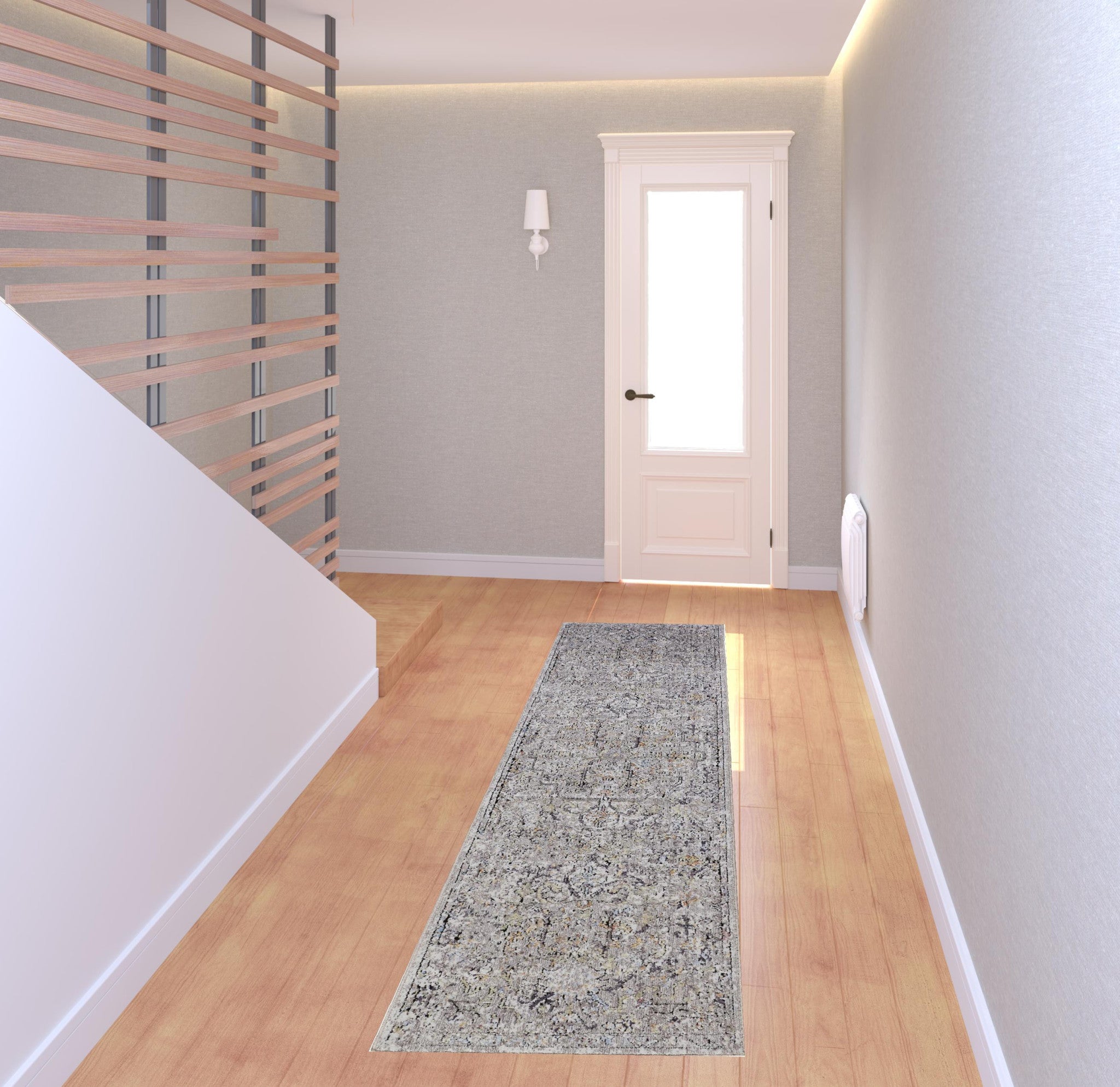 4' X 6' Gray Taupe And Yellow Abstract Stain Resistant Area Rug