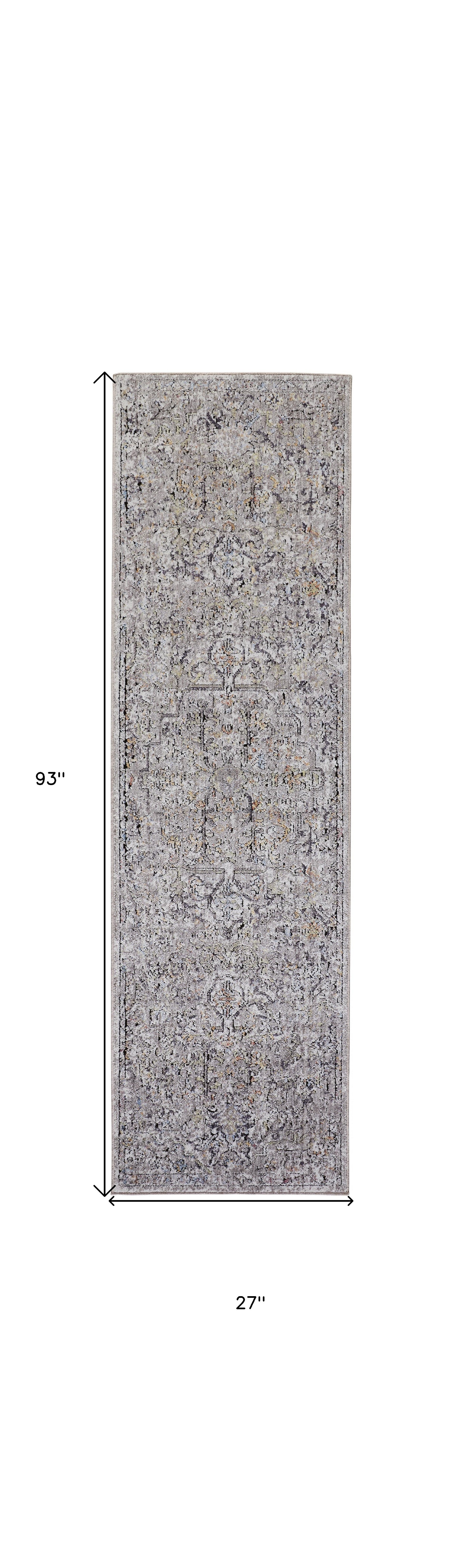 4' X 6' Gray Taupe And Yellow Abstract Stain Resistant Area Rug