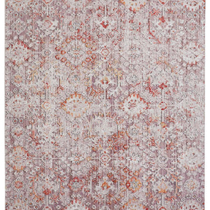 4' X 6' Pink Ivory And Gray Abstract Stain Resistant Area Rug