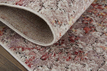 4' X 6' Pink Ivory And Gray Abstract Stain Resistant Area Rug