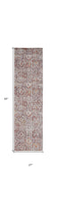 4' X 6' Pink Ivory And Gray Abstract Stain Resistant Area Rug