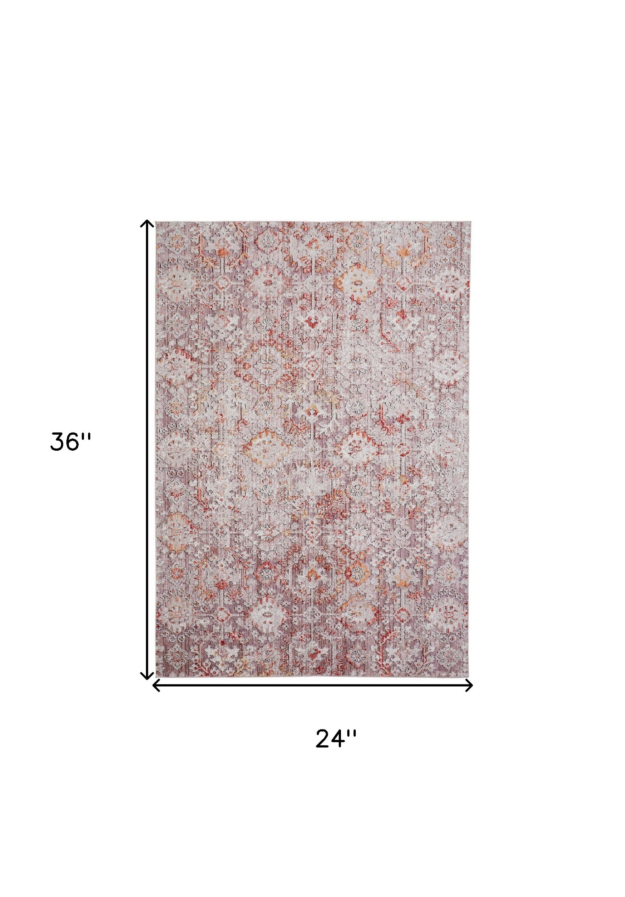 4' X 6' Pink Ivory And Gray Abstract Stain Resistant Area Rug