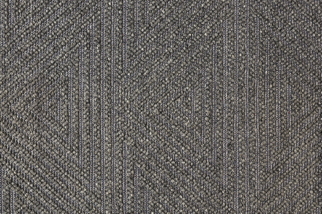 4' X 6' Gray Wool Geometric Hand Woven Area Rug With Fringe