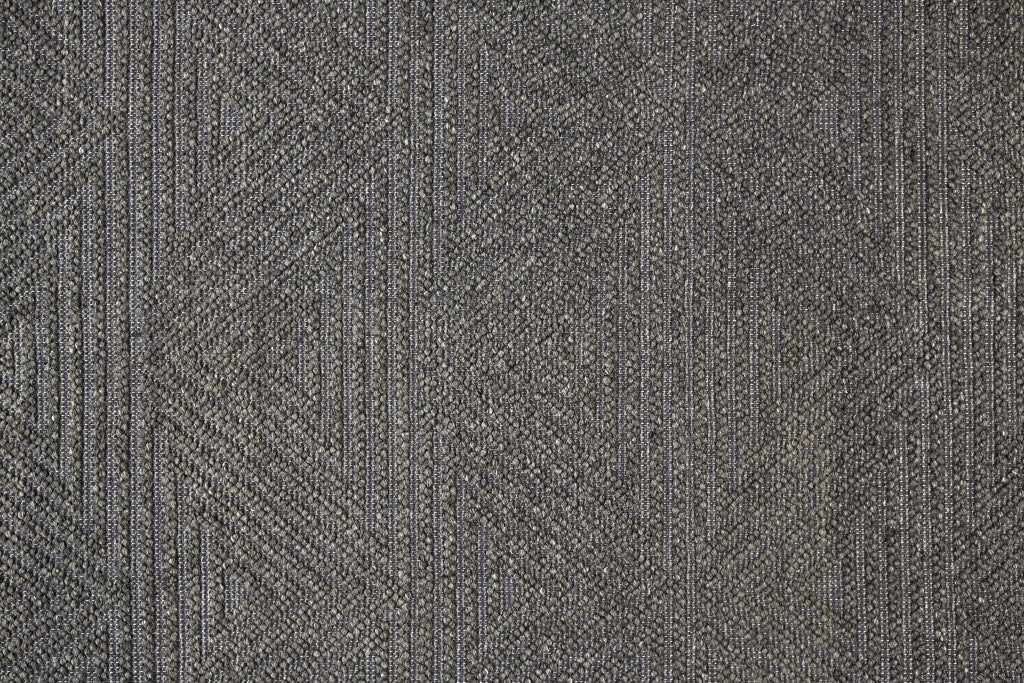 4' X 6' Gray Wool Geometric Hand Woven Area Rug With Fringe