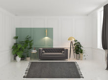 4' X 6' Gray Wool Geometric Hand Woven Area Rug With Fringe