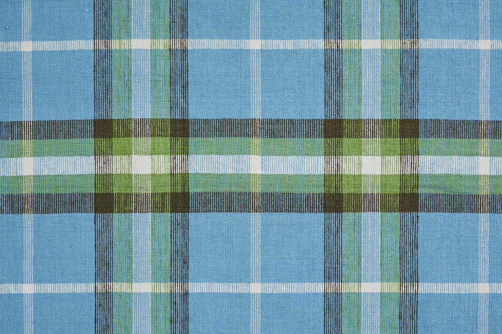 Blue Green And Black Abstract Hand Woven Stain Resistant Area Rug - 4' x 6'