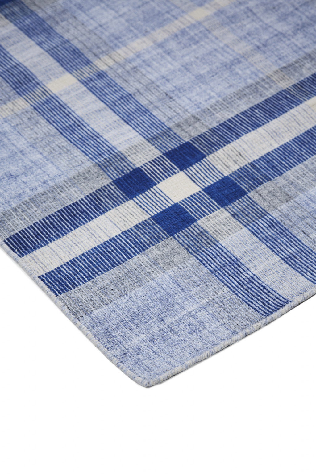 Blue Green And Black Abstract Hand Woven Stain Resistant Area Rug - 4' x 6'