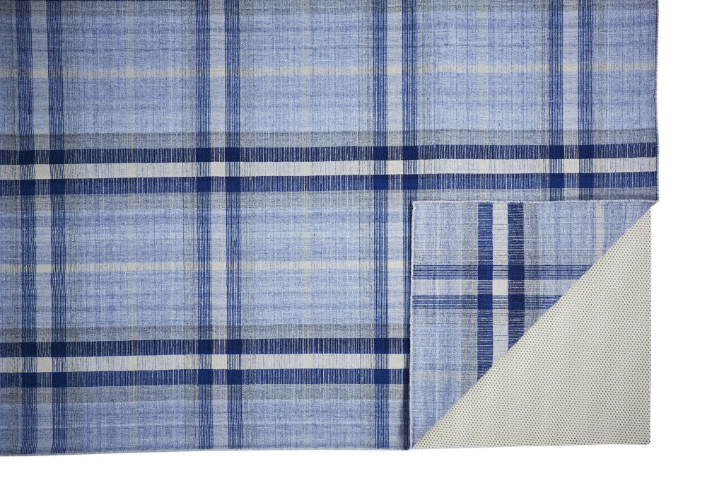 Blue Green And Black Abstract Hand Woven Stain Resistant Area Rug - 4' x 6'