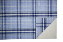 Blue Green And Black Abstract Hand Woven Stain Resistant Area Rug - 4' x 6'