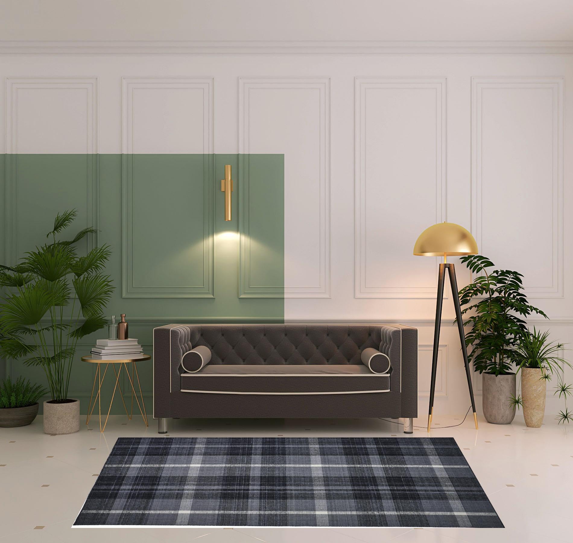 4' X 6' Black Gray And White Abstract Hand Woven Stain Resistant Area Rug