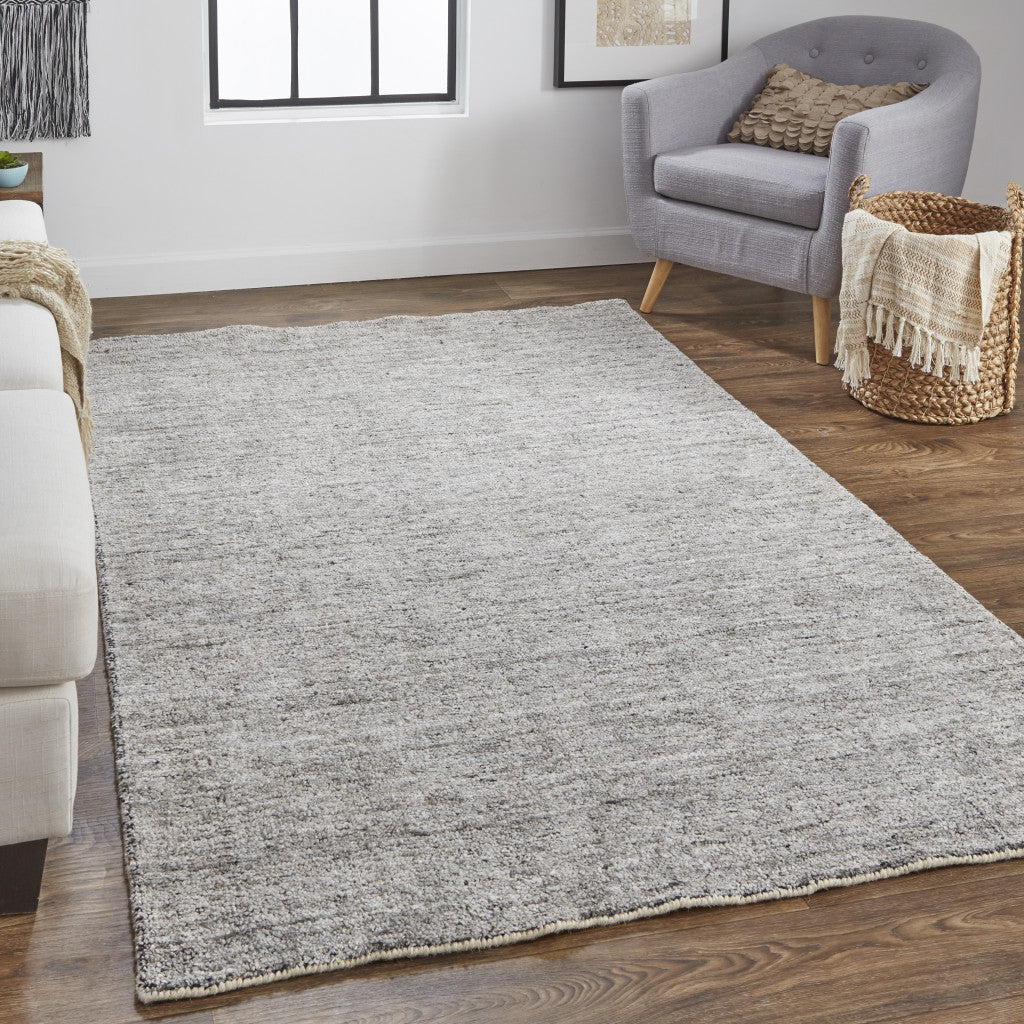 4' X 6' Gray And Black Hand Woven Area Rug
