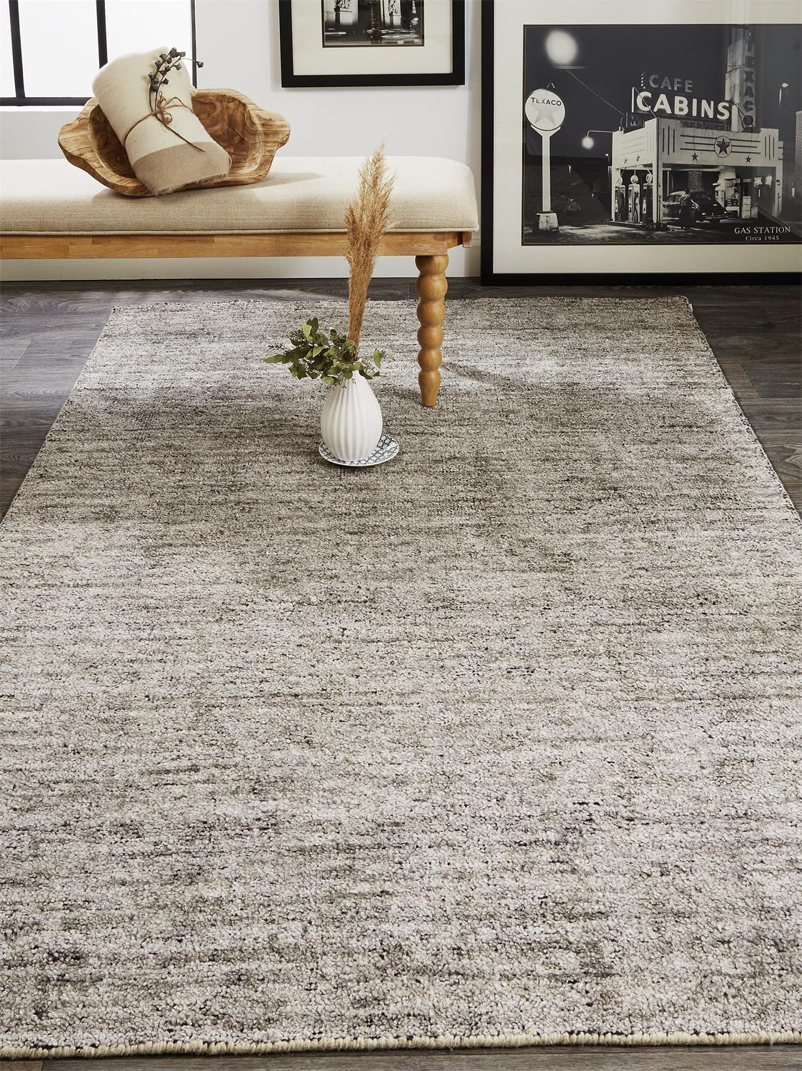 4' X 6' Gray And Black Hand Woven Area Rug