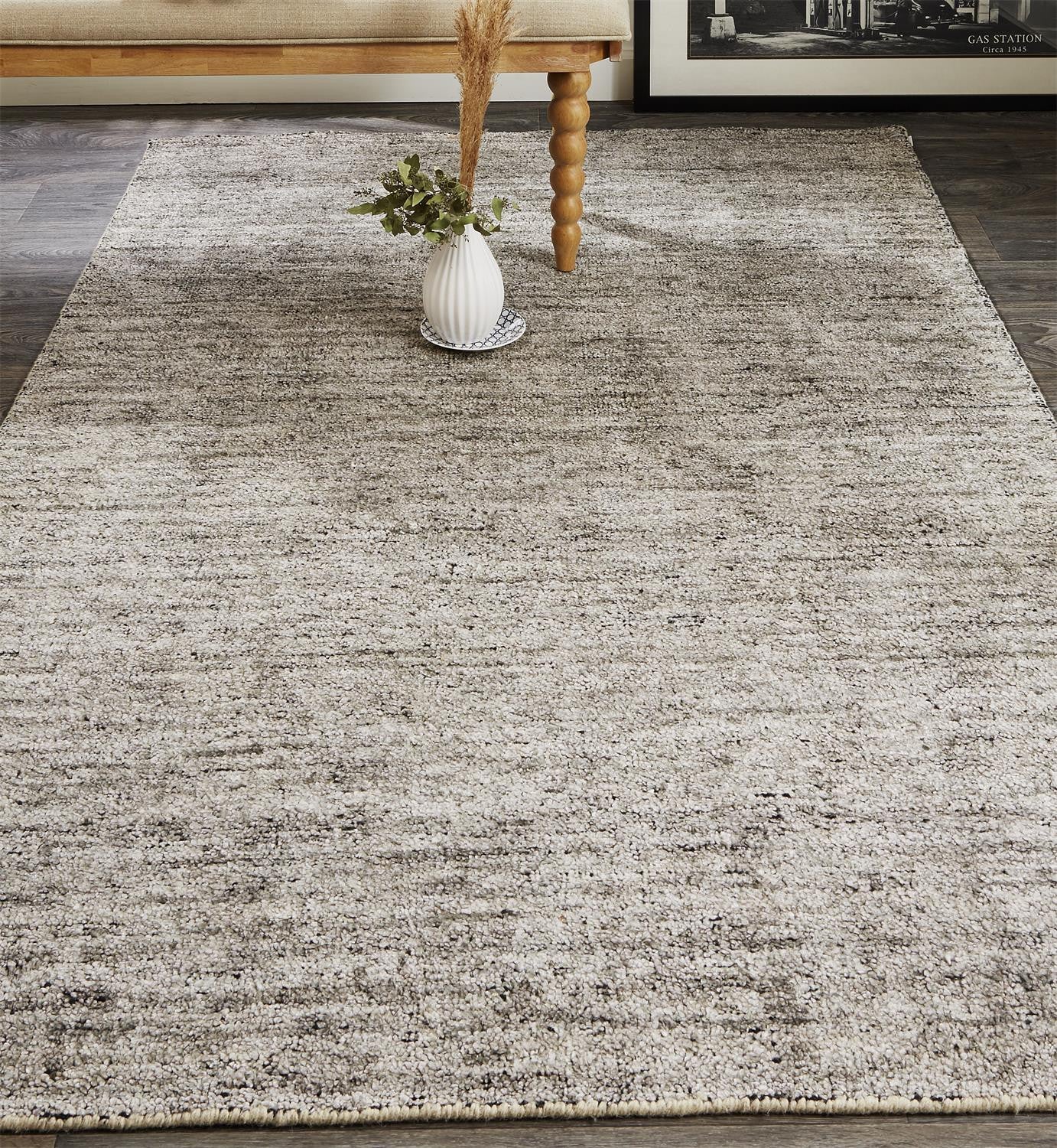 4' X 6' Gray And Black Hand Woven Area Rug