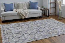 Gray Ivory And Tan Geometric Hand Woven Stain Resistant Area Rug With Fringe - 4' x 6'