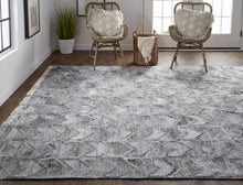 4' X 6' Gray Silver And Taupe Geometric Hand Woven Stain Resistant Area Rug With Fringe