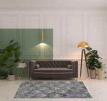 4' X 6' Gray Silver And Taupe Geometric Hand Woven Stain Resistant Area Rug With Fringe