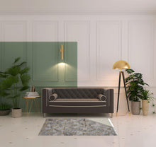 4' X 6' Taupe Gray And Blue Geometric Hand Woven Stain Resistant Area Rug With Fringe