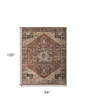 2' X 3' Red Ivory And Black Abstract Distressed Area Rug With Fringe