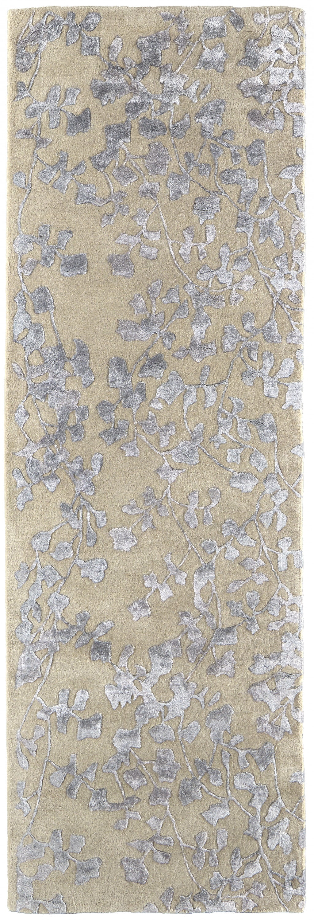 5' X 8' Blue Wool Floral Tufted Handmade Area Rug