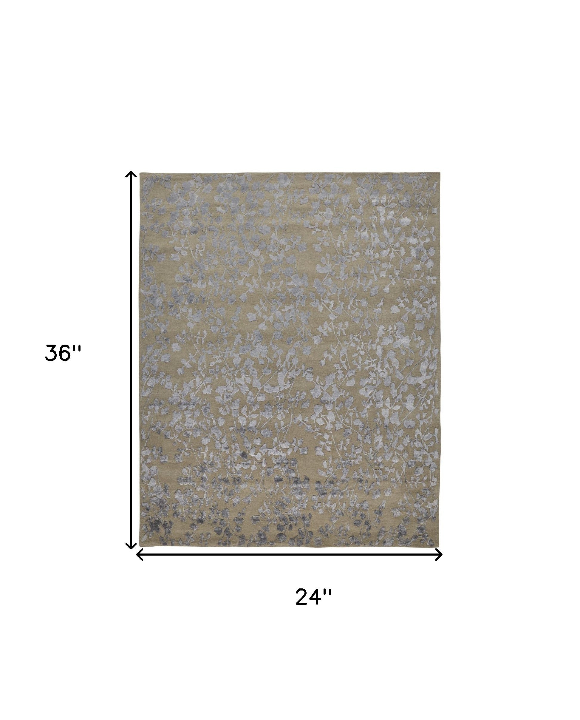 5' X 8' Blue Wool Floral Tufted Handmade Area Rug