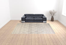 4' X 6' Ivory Tan And Gray Geometric Hand Knotted Area Rug