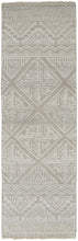 4' X 6' Ivory Tan And Gray Geometric Hand Knotted Area Rug