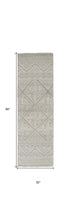 4' X 6' Ivory Tan And Gray Geometric Hand Knotted Area Rug