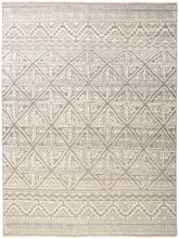 4' X 6' Ivory Tan And Gray Geometric Hand Knotted Area Rug