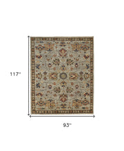 4' X 6' Gray Gold And Red Wool Floral Hand Knotted Stain Resistant Area Rug With Fringe