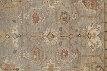 4' X 6' Gray Brown And Gold Wool Floral Hand Knotted Stain Resistant Area Rug With Fringe