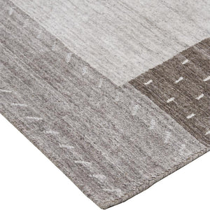 4' X 6' Gray Blue And Black Wool Hand Knotted Stain Resistant Area Rug