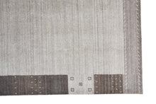 4' X 6' Gray Blue And Black Wool Hand Knotted Stain Resistant Area Rug