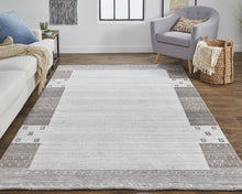 4' X 6' Gray Blue And Black Wool Hand Knotted Stain Resistant Area Rug