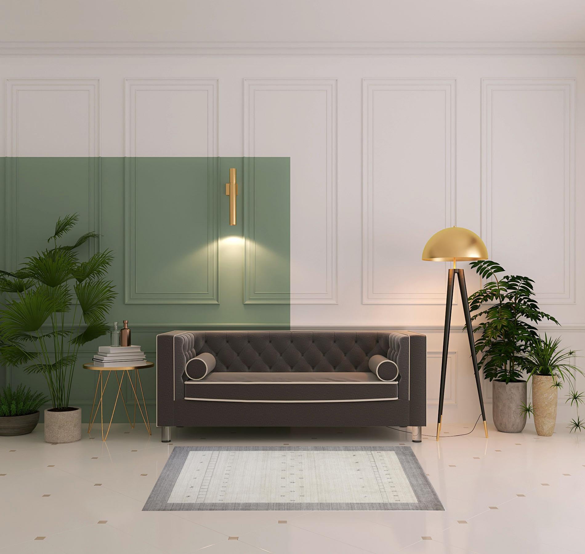 4' X 6' Ivory And Gray Wool Hand Knotted Stain Resistant Area Rug