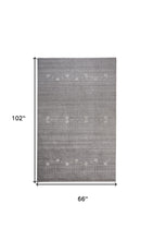 4' X 6' Gray And Ivory Wool Hand Knotted Stain Resistant Area Rug