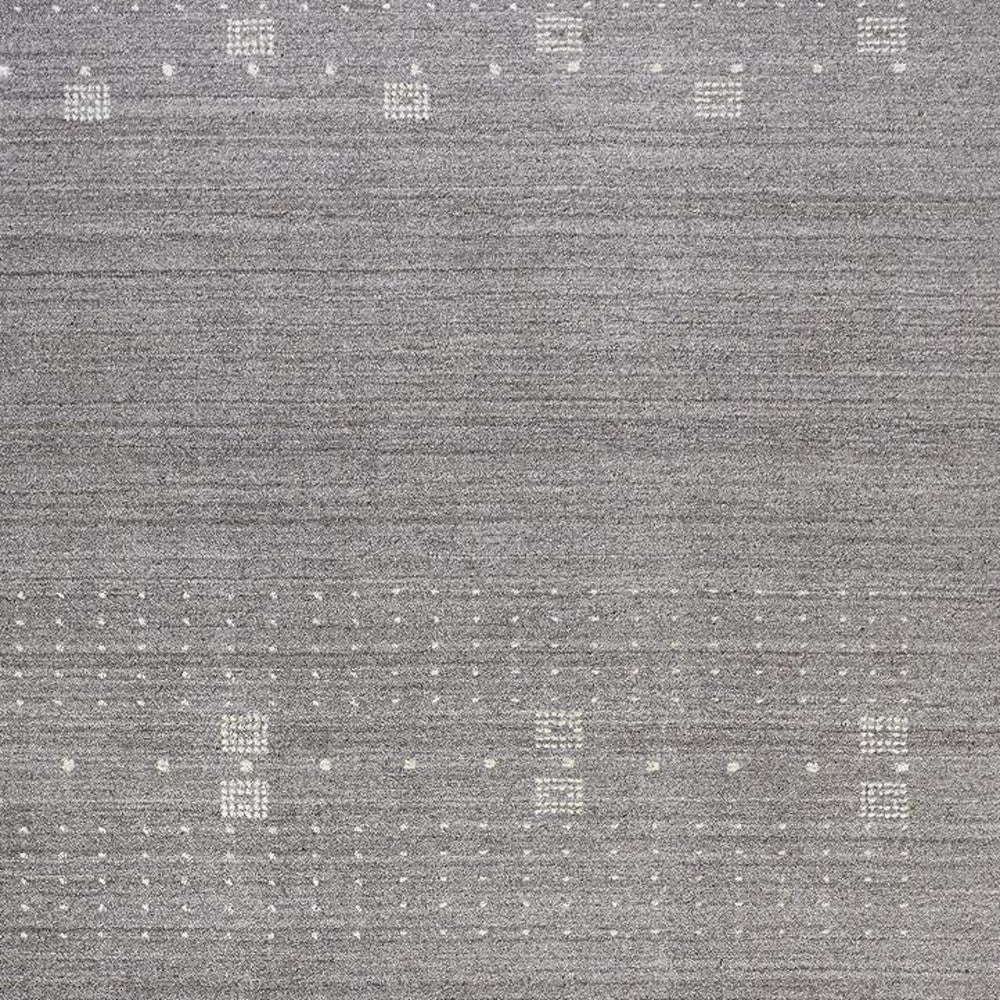 4' X 6' Gray And Ivory Wool Hand Knotted Stain Resistant Area Rug