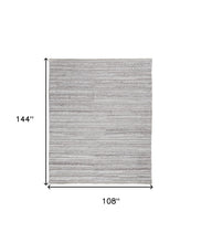 4' X 6' Ivory And Taupe Striped Hand Woven Stain Resistant Area Rug