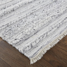 4' X 6' Ivory And Taupe Striped Hand Woven Stain Resistant Area Rug