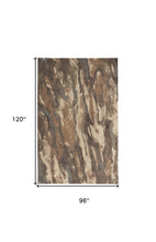 4' X 6' Brown Gray And Tan Wool Abstract Tufted Handmade Stain Resistant Area Rug