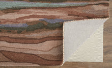 Red Pink And Blue Wool Abstract Tufted Handmade Stain Resistant Area Rug - 4' x 6'