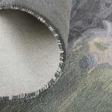 4' X 6' Green Blue And Black Wool Abstract Tufted Handmade Stain Resistant Area Rug