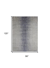 4' X 6' Ivory And Blue Abstract Power Loom Area Rug