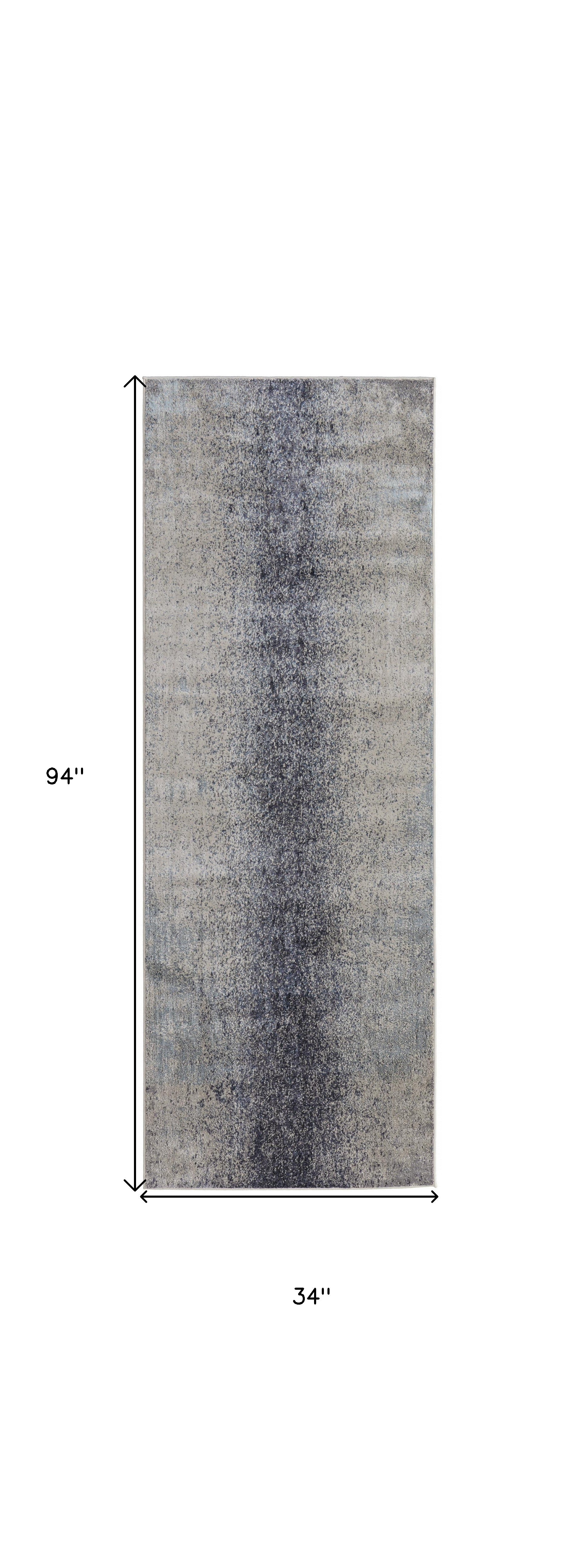 4' X 6' Ivory And Blue Abstract Power Loom Area Rug