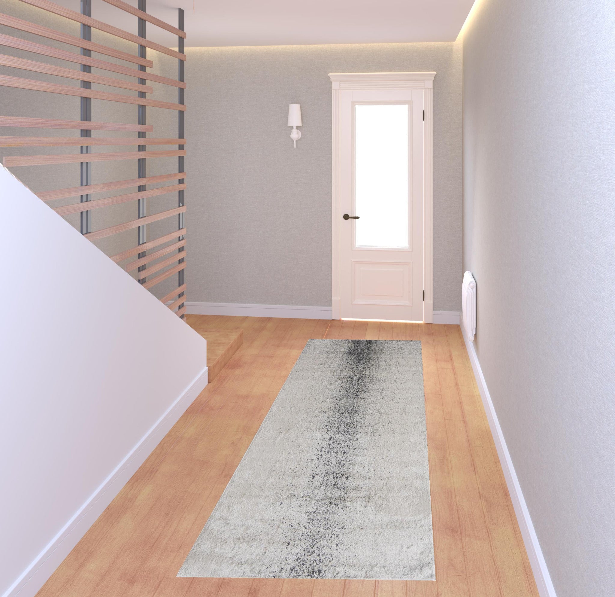 4' X 6' Ivory And Blue Abstract Power Loom Area Rug