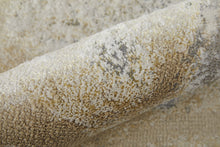 8' Gray And Ivory Abstract Power Loom Runner Rug