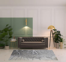 4' X 6' Gray Silver And Ivory Abstract Power Loom Area Rug