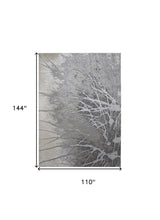 4' X 6' Gray Silver And Ivory Abstract Power Loom Area Rug